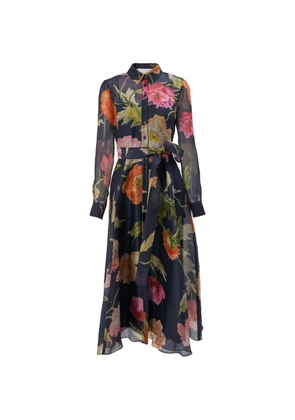 Carolina Herrera floral belted midi dress - Blue