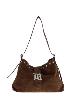 MISBHV eyelet-trim logo-plaque shoulder bag - Brown
