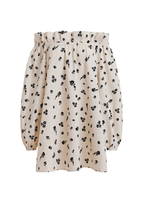 Essentiel Antwerp floral-print ruffled mini dress - White