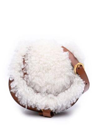 Chloé Pre-Owned 2009-2010 Mini Shearling and Calfskin Marcie Saddle crossbody bag - Brown