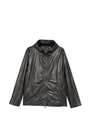 Giorgio Brato leather hooded jacket - Black