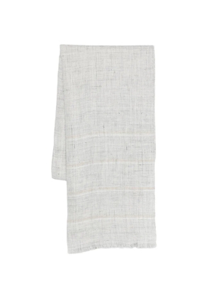 Eleventy striped-pattern linen scarf - Grey