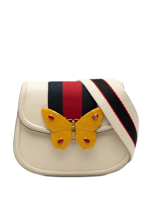 Gucci Pre-Owned 2016-2025 Small Calfskin Web Linea Butterfly Totem crossbody bag - White