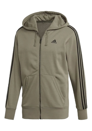 adidas logo-detail zip hoodie - Green