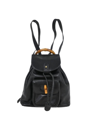 Gucci Pre-Owned 1990s Bamboo leather backpack - Black