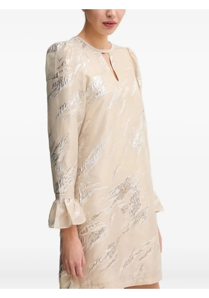 Bruuns Bazaar metallic-details puff-sleeve mini dress - Neutrals