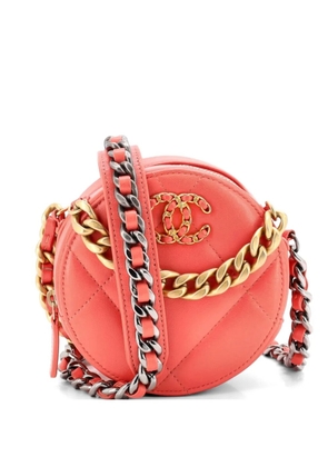 CHANEL Pre-Owned 19 Round with Chain Quilted Leather clutch bag - Pink