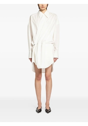 Petar Petrov cross-over mini shirt dress - White