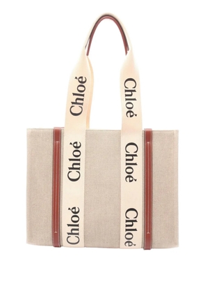 Chloé Pre-Owned 2010-2026 Medium Canvas Woody tote bag - Brown