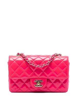 CHANEL Pre-Owned 2019 Mini Rectangular Classic Patent Single Flap crossbody bag - Pink