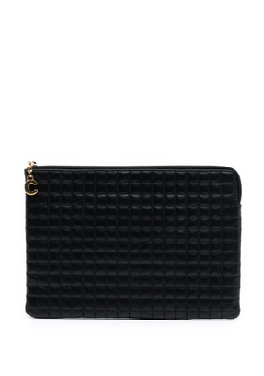 Celine Pre-Owned 2018 Quilted Calfskin C Charm Pouch clutch bag - Black