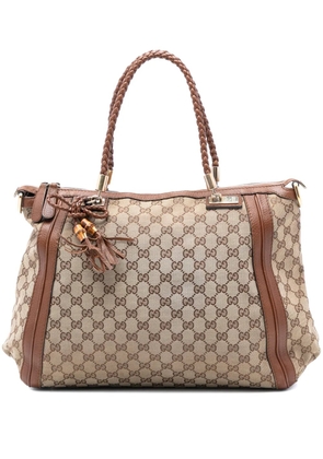 Gucci Pre-Owned 2016-2026 Large GG Canvas Bella satchel - Brown