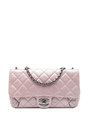 CHANEL Pre-Owned 2016-2017 Medium Quilted Metallic Calfskin Coco Pleats Chain Flap crossbody bag - Pink