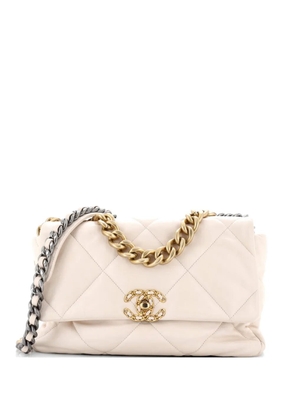CHANEL Pre-Owned 19 Flap Bag Quilted Leather Large crossbody bag - Neutrals