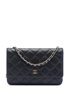 CHANEL Pre-Owned 2013-2014 CC Quilted Caviar Wallet on Chain crossbody bag - Black