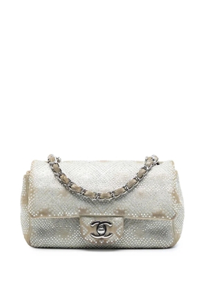 CHANEL Pre-Owned 2012-2013 Mini Rectangular Iridescent Calfskin Strass Embellished Single Flap crossbody bag - Brown