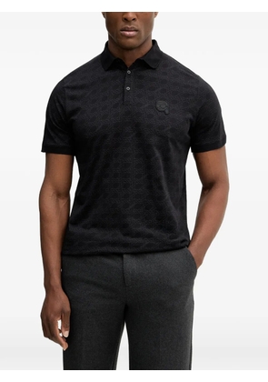 Karl Lagerfeld printed appliqué-detail polo shirt - Black