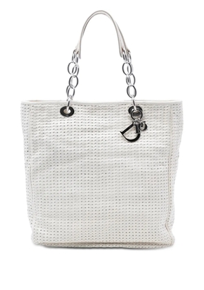 Christian Dior Pre-Owned 2008 Large Woven Lambskin Lady Dior Soft Shopping tote bag - White