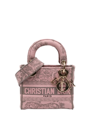 Christian Dior Pre-Owned 2023 Mini Embroidered Canvas Toile De Jouy Lady D Lite satchel - Pink