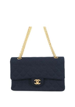 CHANEL Pre-Owned 1989-1991 Medium Classic Jersey Double Flap shoulder bag - Blue