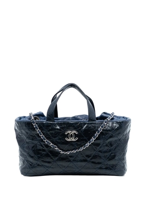 CHANEL Pre-Owned 2009-2010 CC Quilted Glazed Calfskin Portobello Tote satchel - Blue