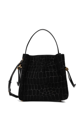 Elisabetta Franchi croc-effect suede tote bag - Black