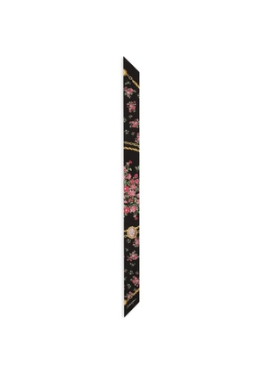 Dolce & Gabbana floral print chain scarf - Black