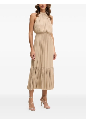 Morgan pleated midi dress - Neutrals