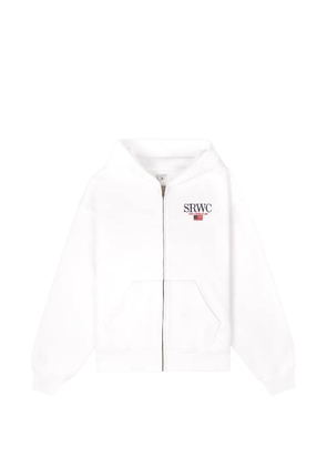 Sporty & Rich zipped hooded sweatshirt - White