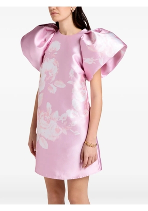 Marques'Almeida puff-sleeve floral-print mini dress - Pink