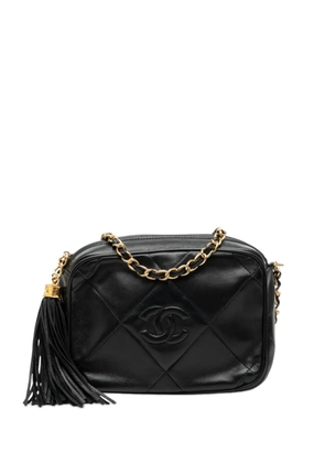 CHANEL Pre-Owned 1986-1988 CC Quilted Lambskin Tassel Camera Bag crossbody bag - Black