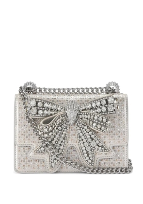 Kurt Geiger London rhinestone bow satchel - Silver