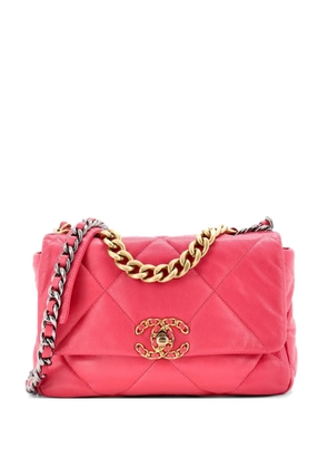 CHANEL Pre-Owned 19 Flap Bag Quilted Leather Medium crossbody bag - Pink
