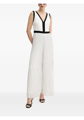 Morgan V-neck pleated jumpsuit - White
