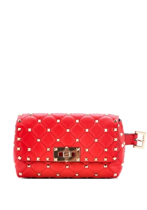 Valentino Garavani Pre-Owned Rockstud Spike Turnlock Quilted Leather belt bag - Red