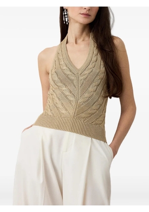 Ralph Lauren Collection cable-knit backless top - Brown