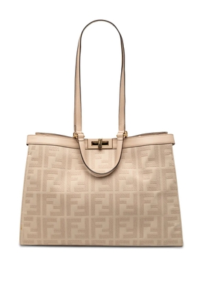 Fendi Pre-Owned 2000-2010 Zucca Embroidered Canvas Peekaboo X Tote satchel - Brown