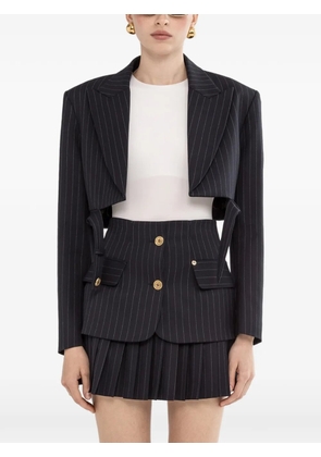 NISSA pinstripe cropped blazer - Blue