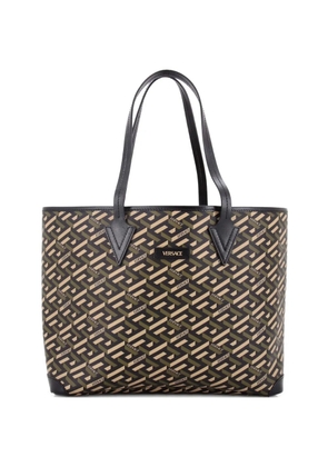 Versace Pre-Owned Shopping (Outlet) Printed La Greca Signature Coated Canvas Medium tote bag - Black