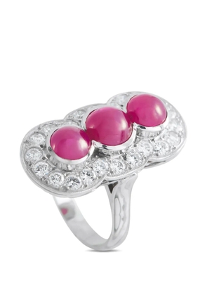 LB Exclusive diamond and ruby ring - Silver