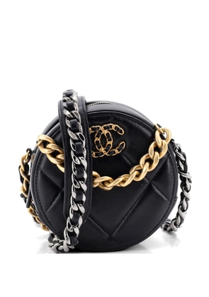 CHANEL Pre-Owned 19 Round with Chain Quilted Leather clutch bag - Black