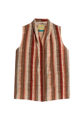 Momoni Kiri striped V-neck shirt - Orange