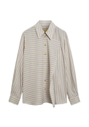 Momoni Lopez in striped shirt - White