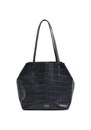 Bimba y Lola medium embossed-leather tote bag - Blue