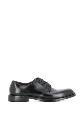 Green George polished leather derby shoes - Black