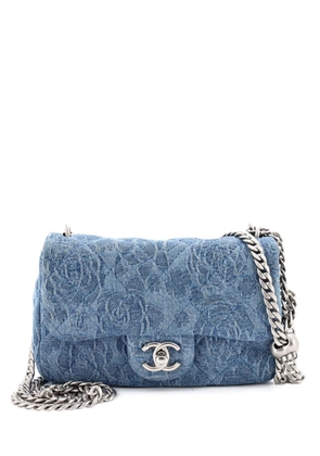 CHANEL Pre-Owned Sweet Heart Chain Square Flap Bag Quilted Camellia Denim Mini shoulder bag - Blue