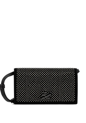 Karl Lagerfeld studded-logo cross body bag - Black
