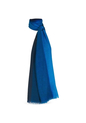 Akris colourblock fringed scarf - Blue