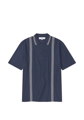 Palmes Panel zip-up polo shirt - Blue