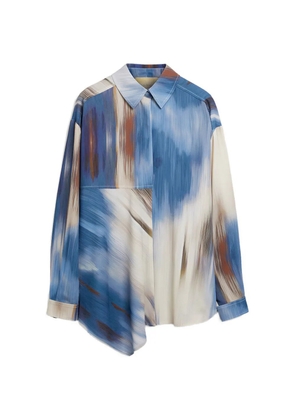 Momoni Plata printed asymmetric shirt - Blue